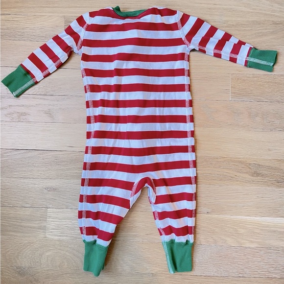 Hanna Andersson Baby 2-Way Zip Sleeper In Christmas Stripes 3-6 Mos (60cm) - Picture 2 of 3